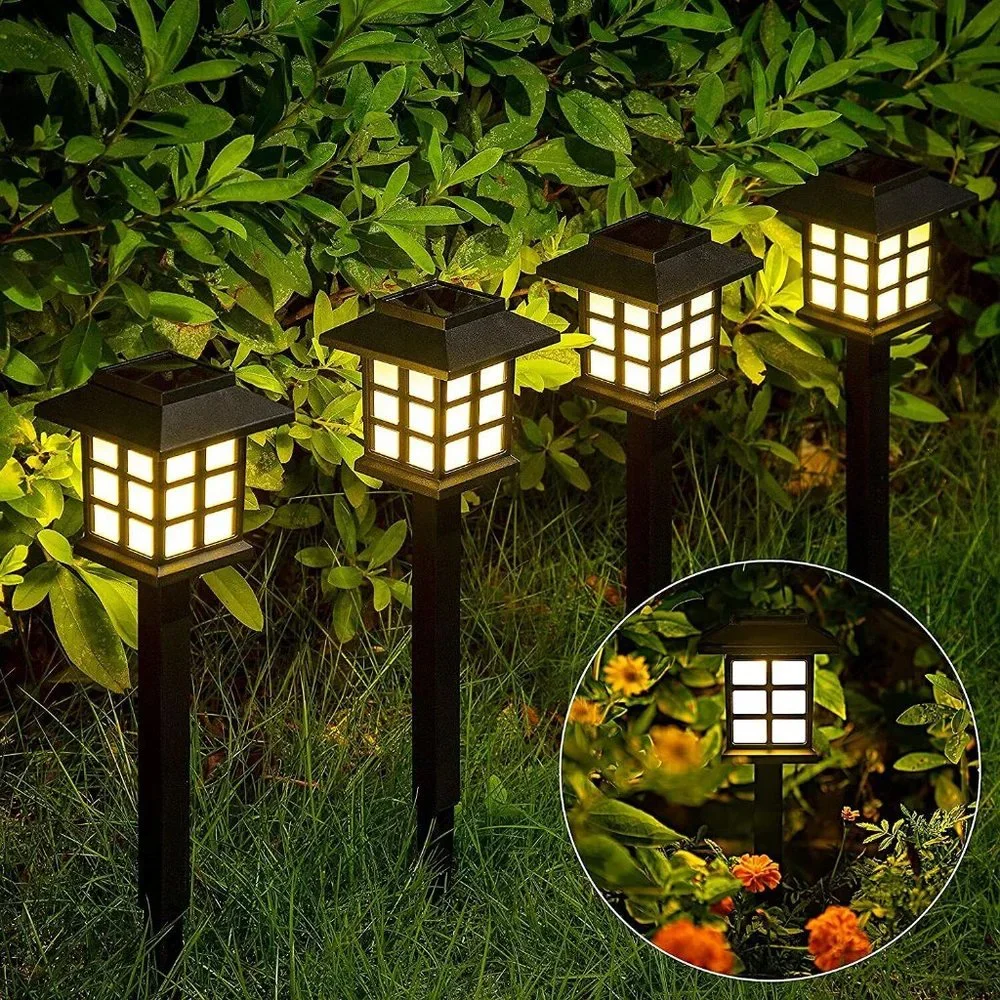 Outdoor Solar Lights (12 Pack) Warm Light Solar Garden Pathway Lights